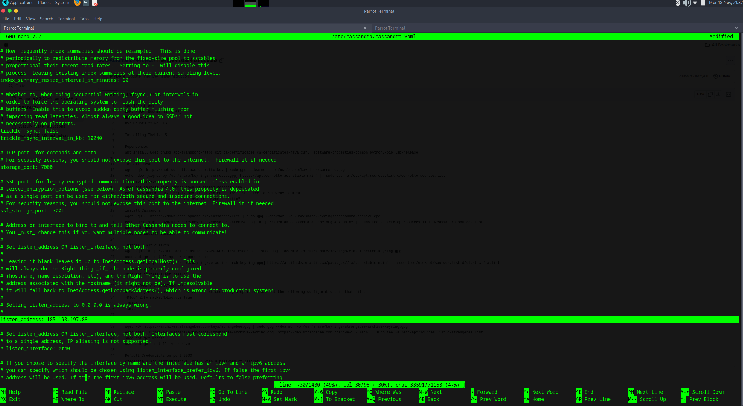 Setting Cassandra Listening Address